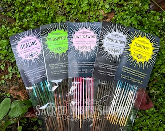 Intentions Incense Collection Curated for Healing, Prosperity,  Love Drawing, Protection, Positivity, Handmade Incense Set, Home Fragrance