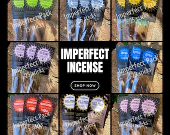 Imperfect Incense Handmade Sticks 25 Per Pack Limited Stock Scents Simply Trim & Burn for Ritual, Meditation, Altar, and Home Fragrance