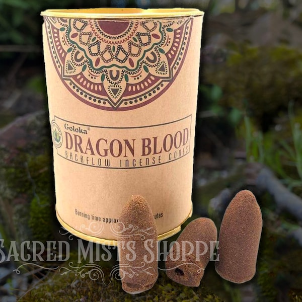 Dragon's Blood Backflow Incense Cones for Backflow Incense Burners, Sacred Space, Meditation, Aromatherapy, Puja, Power, Home Fragrance