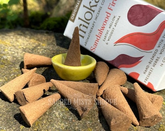 Sandalwood Fire Incense Cones: Handmade Incense for Meditation, Relaxation, Grounding, Home Fragrance, Sacred Space, Serenity, Peace