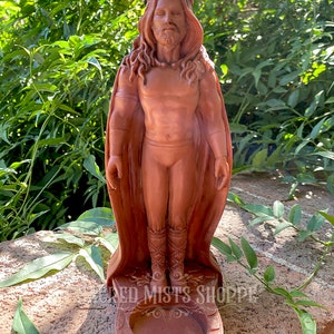 Horned God Tealight Altar Statue with Wood Finish for Honoring the God, Divine Masculine, Offerings, Tea Light Holder, Wicca, Witchcraft image 4
