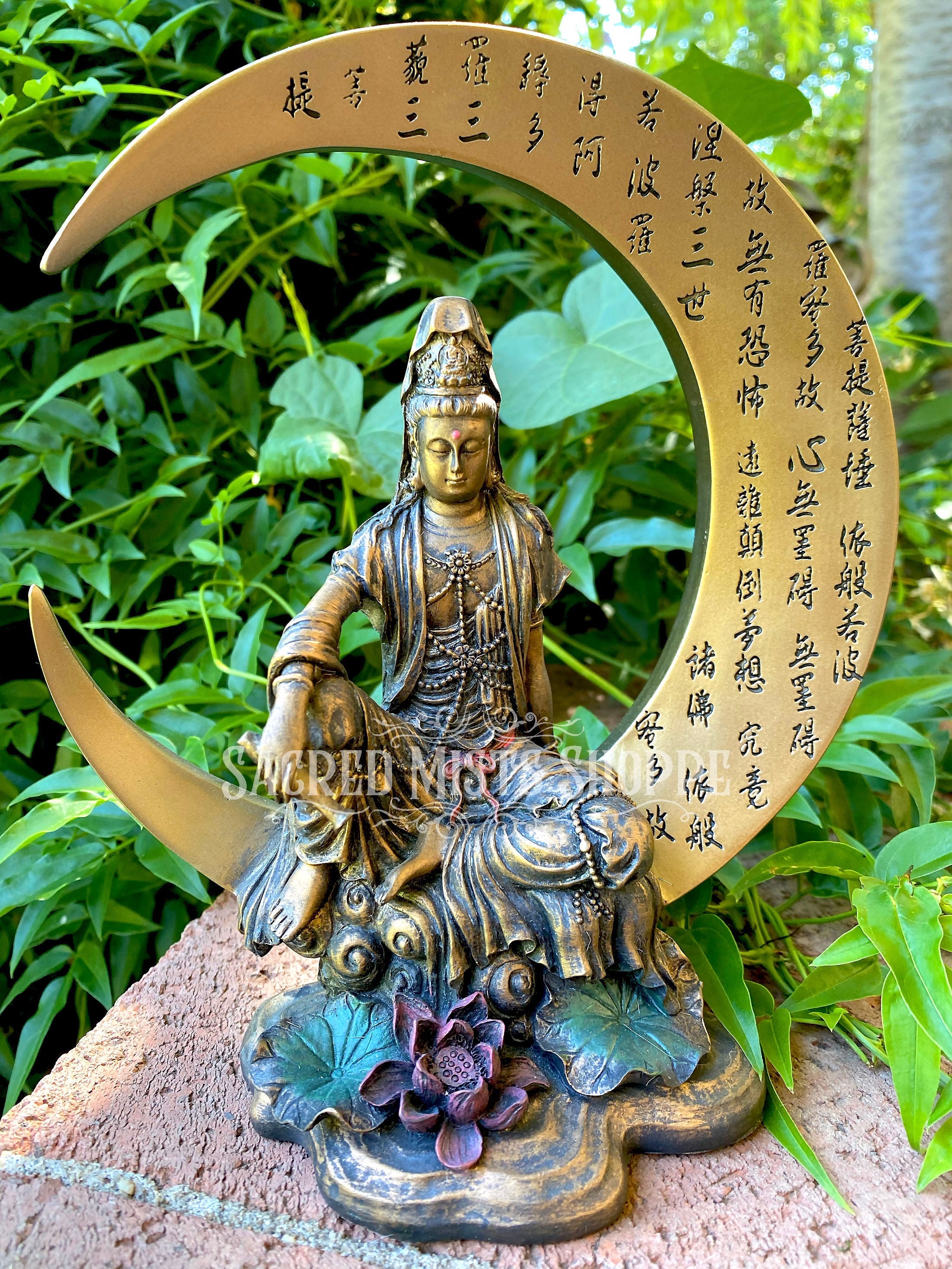 Kwan Yin Heart Sutra HandPainted Statue for Compassion Etsy