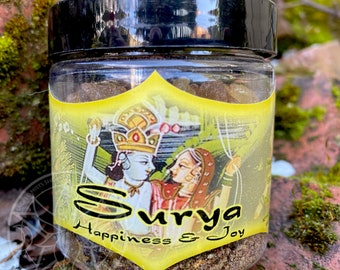 Surya Resin Incense for Happiness + Joy, Sacred Space, Ritual and Ceremony, Charcoal Resin, Meditation, Altar Incense, Vegan Incense