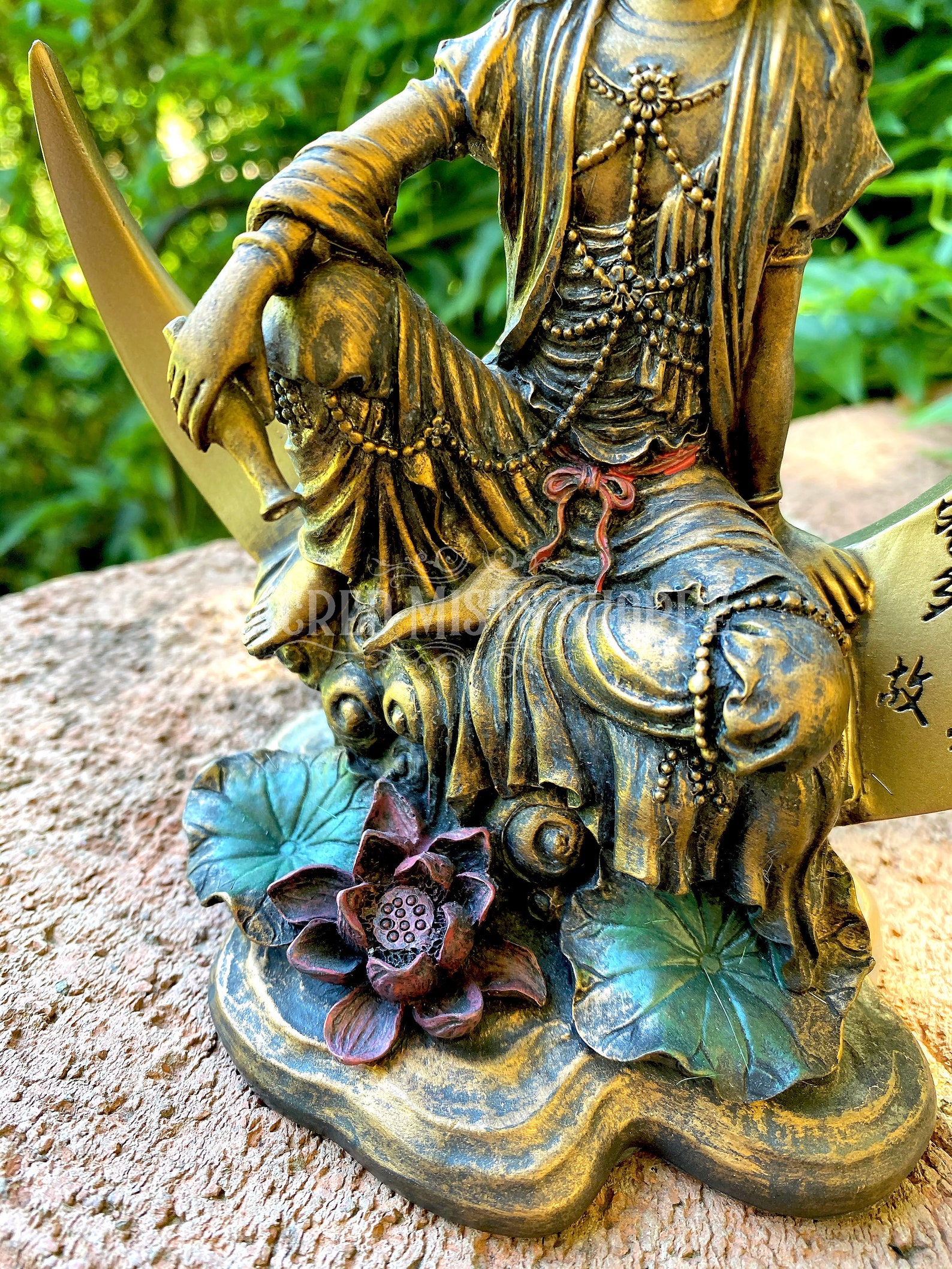 Kwan Yin Heart Sutra Handpainted Statue for Compassion Etsy