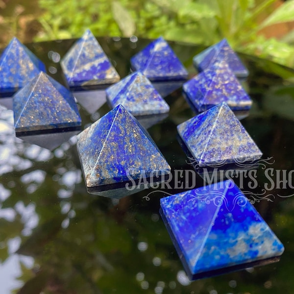 Lapis Lazuli Crystal Pyramid  for Intuition, Clairvoyance, Third Eye Chakra, Throat Chakra, Meditation, Crystal Healing, Crystal Grids