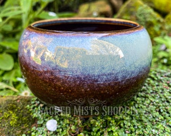 Goddess Vision Incense and Smudge Bowl Handmade Glazed Ceramic for Burning Incense, Smudge Pot, Altar Bowl, Blessings, Offerings, Home Decor