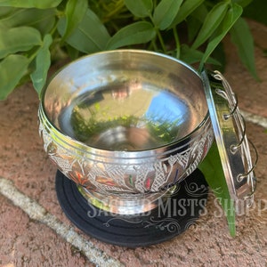 Silver Incense Burner With Colorful Etchings for Resin Incense, Stick ...