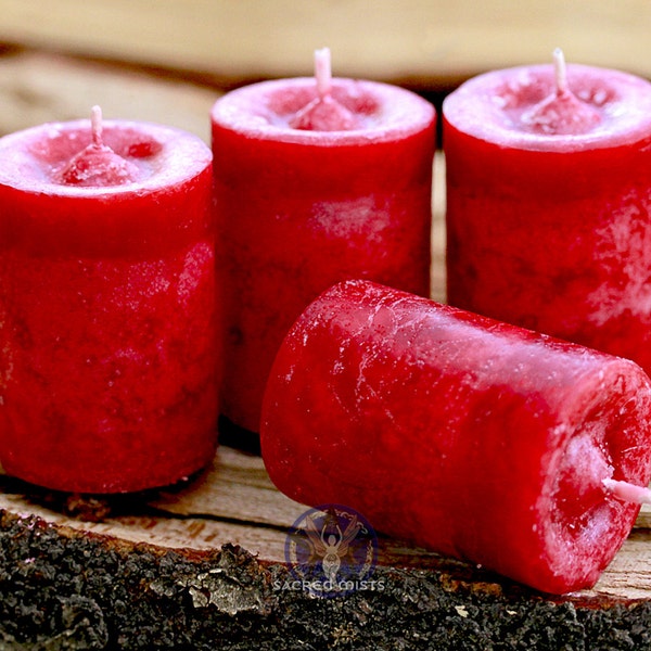 Dragons Blood Votive Candle Fire Energy, Empowerment, Vitality, Passion, Manifestation, Witchcraft, Wicca, Candle Magick, Spells, Dragon's