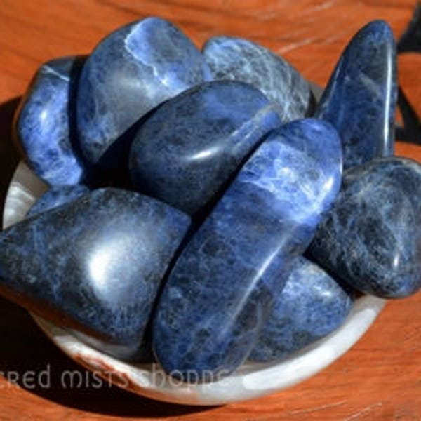 Sodalite Large Tumbled Crystal AA+ for Insight, Intuition, Observation, Creativity, Self-Discipline, Organization, Serenity, Crystal Healing