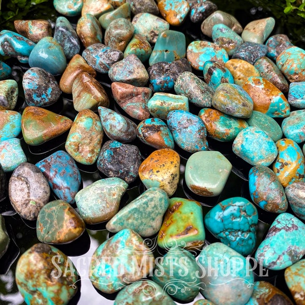 Turquoise Tumbled Natural Crystal for Spirituality, Communication, Well-Being, Serenity, Easing Anxiety, Protection, Meditation, Healing