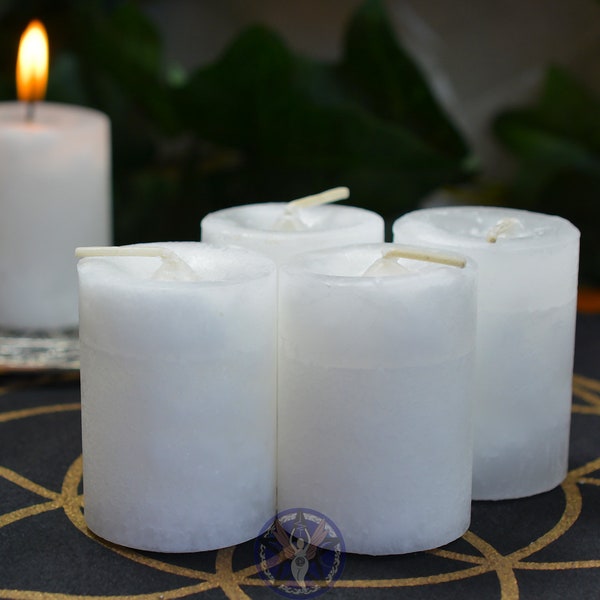 White Sage Votive Candle for Creating Sacred Space, Home Cleansing, Meditation, Purification, Energy Cleansing, Charging Crystals, Spells