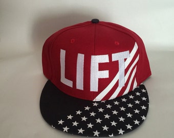 LIFT snapback hat Red White & Blue