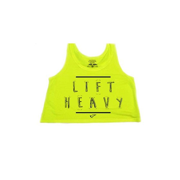 Lift Heavy Flowy Crop top neon