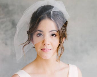 Blusher Veil, Short Veil, Wedding Veil, Birdcage Veil, Tulle Veil, Wedding Headpiece, Bridal Headpiece : Analise - Style 200