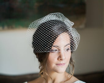 Birdcage Veil, Short Veil, Wedding Veil, Blusher Veil, Voilette, Wedding Headpiece, Bridal Headpiece, Bridal Veil : Anabelle - Style 204