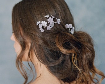 Set of 2 Hairpins, Bridal Hair Accessories, Flower Hair Accessories, Wedding Hair, Floral Hairpiece, Wedding Hair Pins : Elvina - Style 356