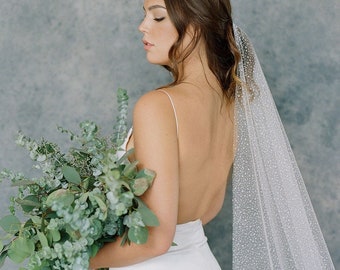 Glitter Wedding Veil, Sparkle Bridal Veil, Fun Shimmer Veil, Glitter Dot Fabric, Sparkle Veil, Textured Veil: Emillie - Style 144
