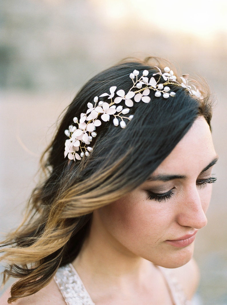 Bridal Headpiece Flower Crown Wedding Headpiece Wedding Etsy