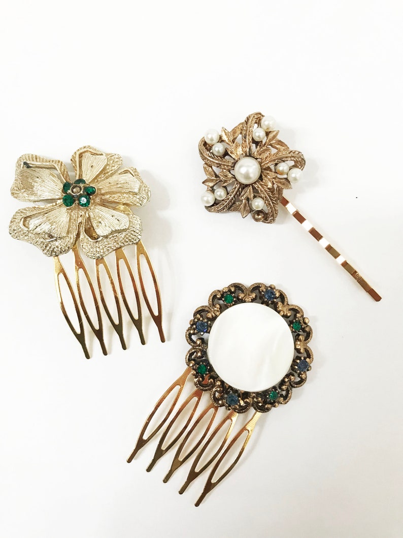 Gold Hair Pins Bridal Hair Pins Vintage Hair Pins Wedding Etsy