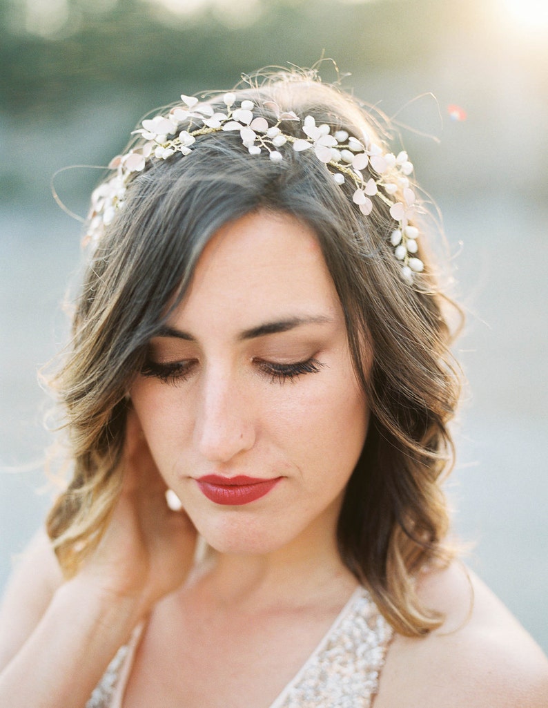 Bridal Headpiece Flower Crown Wedding Headpiece Wedding Etsy