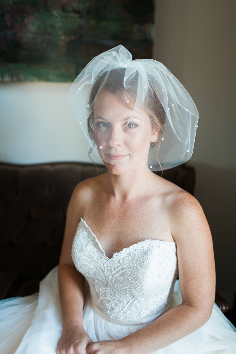 Pearl Veil Short Veil Birdcage Veil Tulle Veil Wedding - Etsy