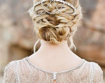 Bridal Headpiece, Art Deco Headpiece, Wedding Headpiece, Rhinestone Headpiece, Crystal Headpiece, Crystal Headband, Tiara- Style 300- Aya