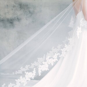 Lace Cape, Bridal Cape, Wedding Cape, Wedding Gown Cover Up, Bridal Cover Up, Embroidered Cape, Bridal Topper : Caprice Style 508 image 2