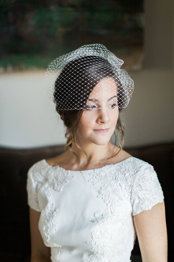 Birdcage Veil Short Veil Wedding Veil Blusher Veil Etsy