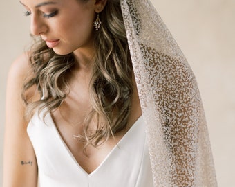 Glitter Bridal Veil, Sparkle Wedding Veil, Modern Wedding Veil, Shimmer Bridal Veil, Fun and Unexpected Bridal Veil : Gemma - Style 161
