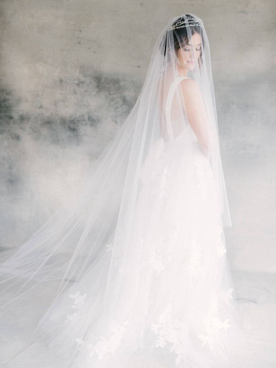 Drop Veil Bridal Veil Cathedral Veil Wedding Veil Long | Etsy
