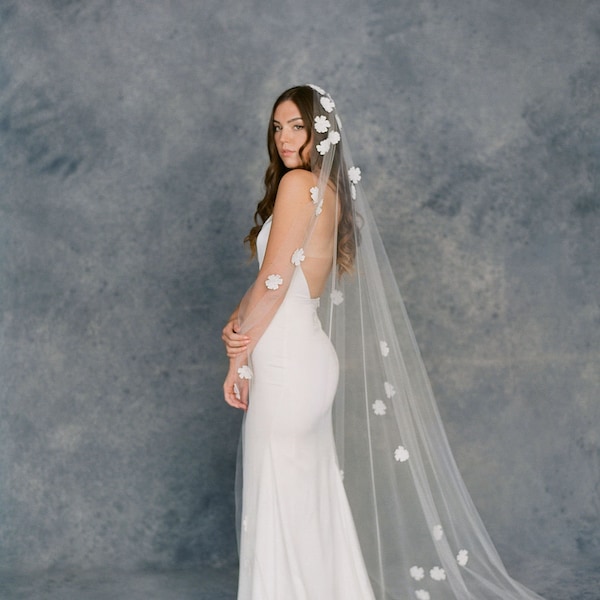Floral Wedding Veil Etsy