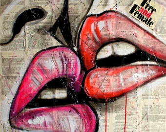 Free and Female - Lesbian Kiss - Signed Print - Carlie Pearce