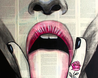 Tongue Between Fingers - Lesbian - Signed Art Print - by Carlie Pearce