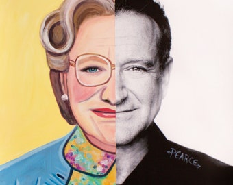 Robin Williams as Mrs Doubtfire - Signed Art Print - by Carlie Pearce