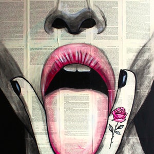 Tongue Between Fingers - Lesbian - Signed Art Print - by Carlie Pearce