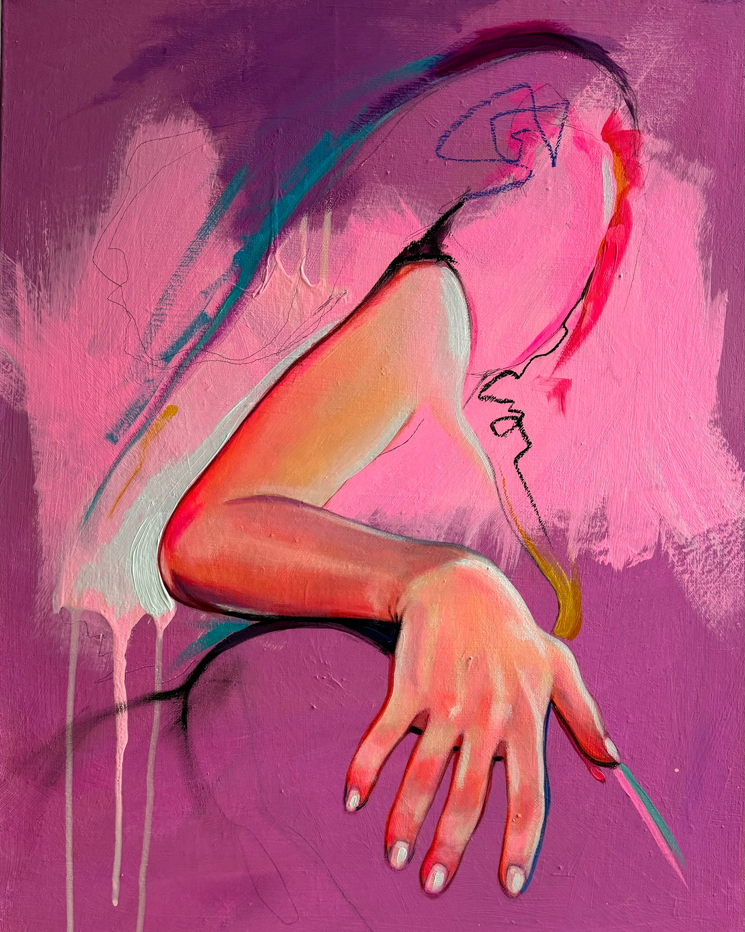 Purple Rain - Figure - Signed Art Print - by Carlie Pearce