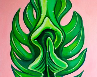 Leaf V - Figure - Signed Art Print - by Carlie Pearce
