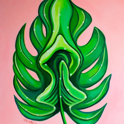 Leaf Vulva - Signed Art Print - by Carlie Pearce