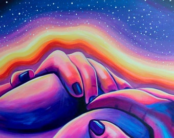 Breast Nightscape - Signed Art Print - by Carlie Pearce