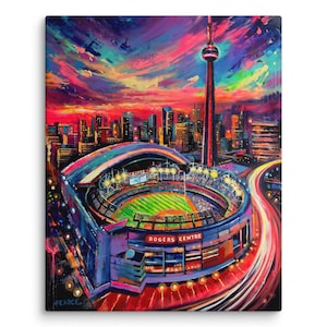 Game Night in Toronto - Impression sur toile d'art mural - par Carlie Pearce