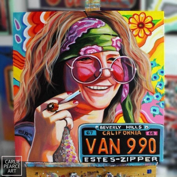 油絵原画　Janis Joplin Janis Joplin - Limited Edition Print 11 X 17 - Etsy