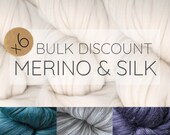 BULK DISCOUNT Silk Merino Super Bulky Yarn. ELEGANCE super soft and extra thick 1ply. 6 skeins for Throws, Afghans Blankets. Choose Color