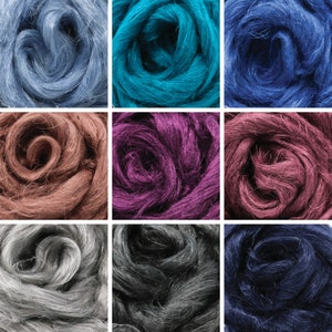 2oz Vegan Fiber: Hemp - Beautifully Dyed, Natural Combed Top Roving, Spinning, Blending, Felting, Weaving.