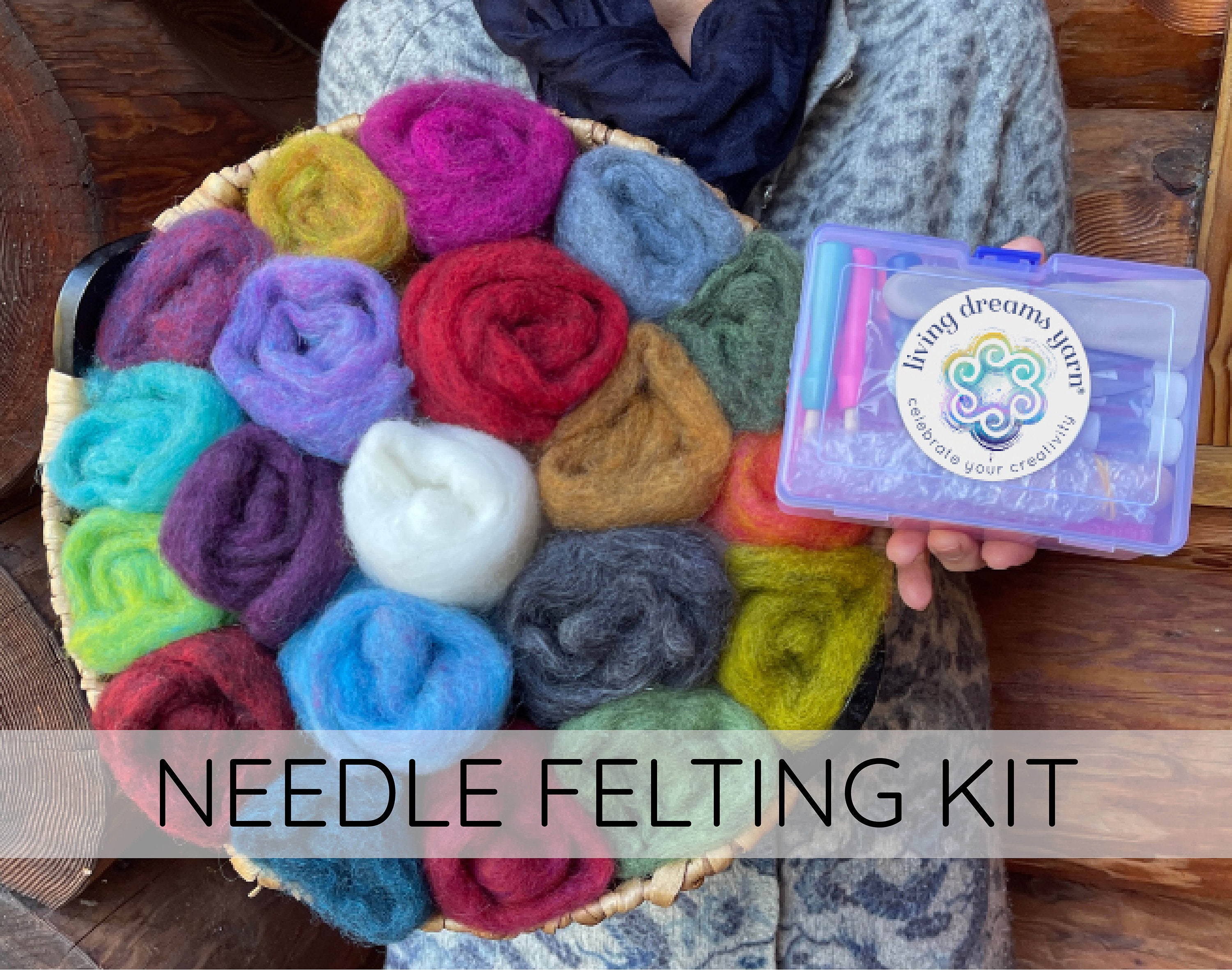 Premium Needle Felting Kit Beginner Craft Kit W. Critter Color Wool Roving  and Full Set of Tools DIY Kit for Adults Gifts Ideas 