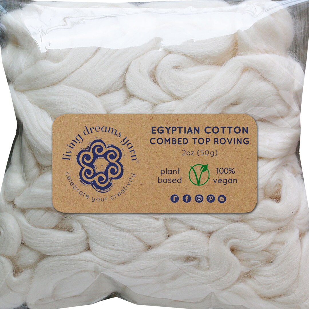 2oz Egyptian Cotton Fiber: Natural 
