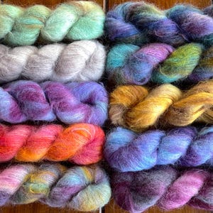 Brushed Suri Alpaca: Non-Itchy, Super-Soft Lace Yarn for Knit and Crochet, Pacific Northwest Hand Dyed. Suri Sensation