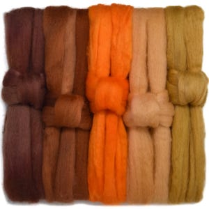 5oz BFL Hand Dyed Fiber - Soft Lustrous Wool Top Roving Pre-Drafted for Hand Spinning, Felting, Blending, Weaving, Crafts. Harvest