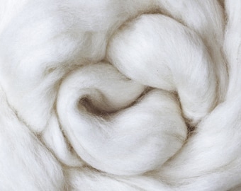 2oz Soft Angora Wool - Luxurious Rabbit Fiber for Spinning, Blending, Felting, Dyeing & Fiber Arts. Natural Undyed Combed Top Roving.