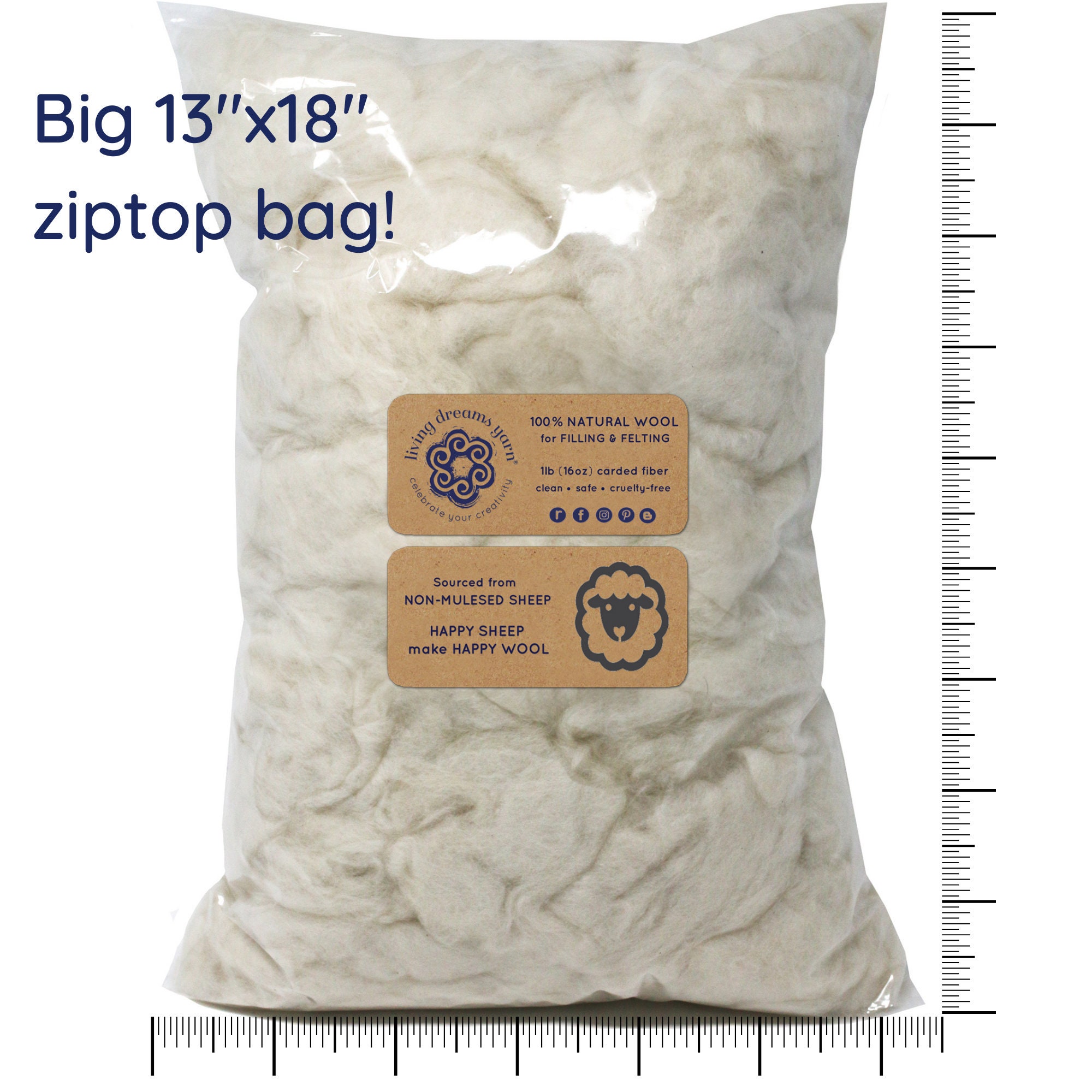 100% Organic Cotton Stuffing - 1 Lb. Bag