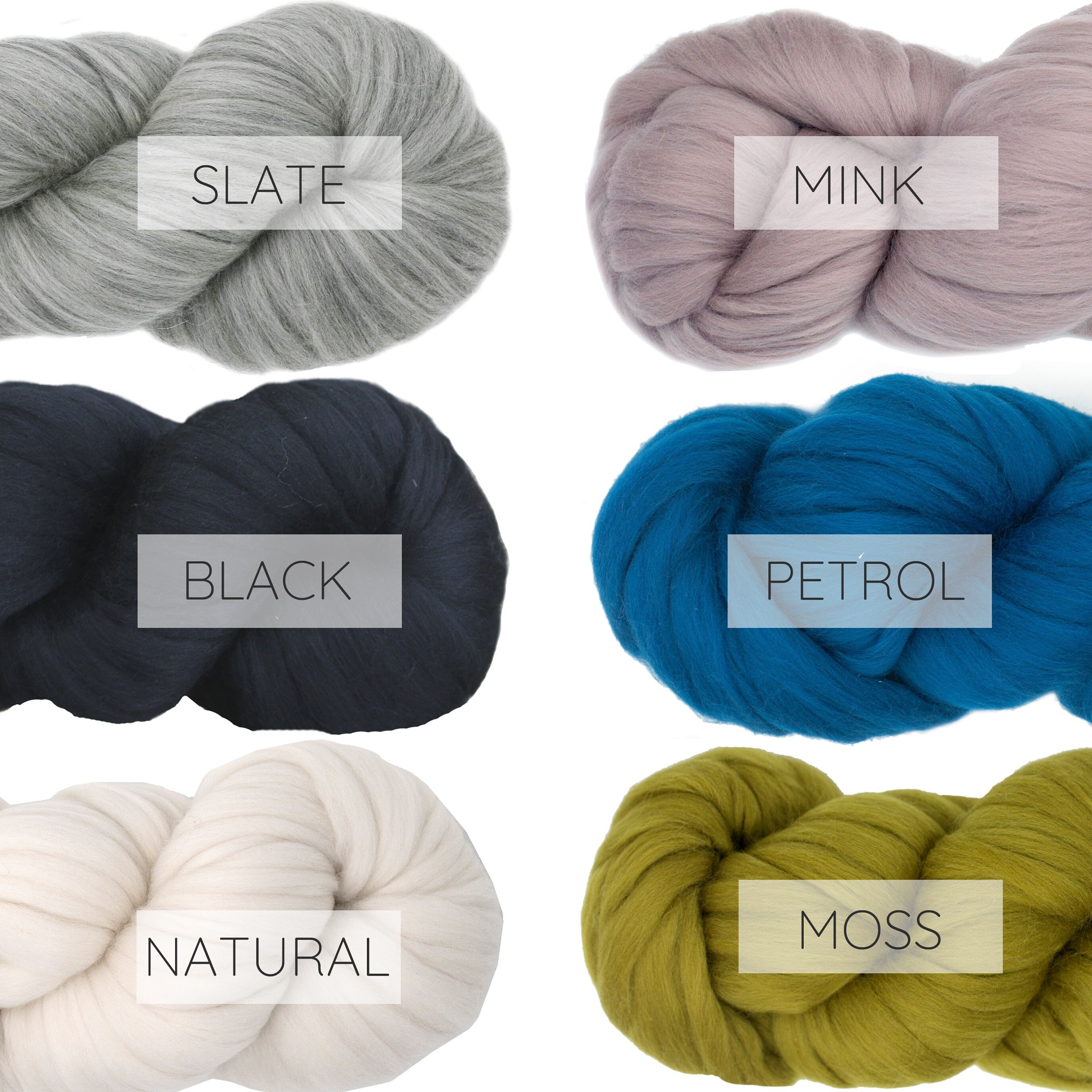 6pack Merino Pencil Roving - Pre-drafted Fiber for Easy Spinning ...